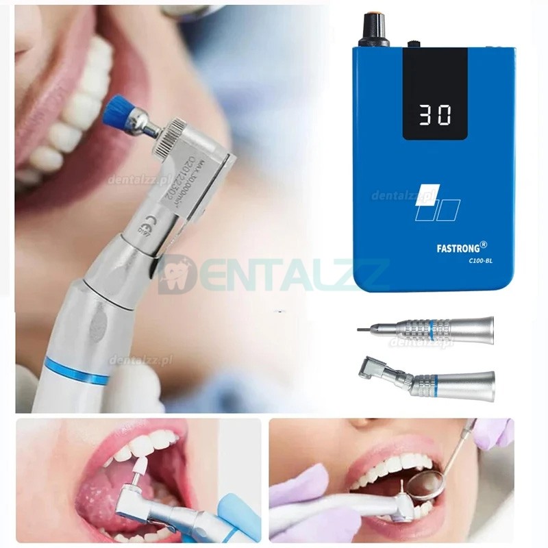 Fastrong C100-BL Przenośny Mikrosilnik Bezszczotkowy Stomatologiczny 30000 obr./min